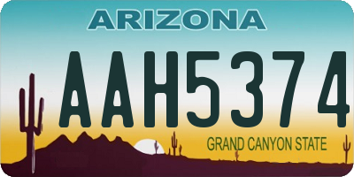 AZ license plate AAH5374