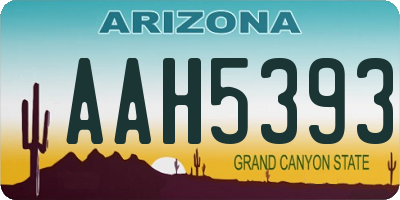 AZ license plate AAH5393