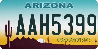 AZ license plate AAH5399
