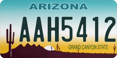 AZ license plate AAH5412