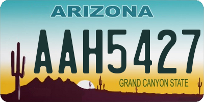 AZ license plate AAH5427