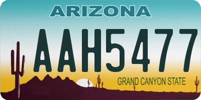 AZ license plate AAH5477