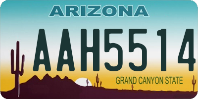 AZ license plate AAH5514