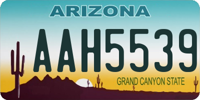 AZ license plate AAH5539