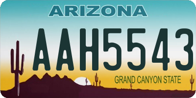 AZ license plate AAH5543