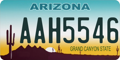 AZ license plate AAH5546
