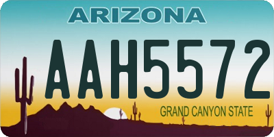 AZ license plate AAH5572