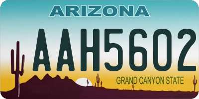AZ license plate AAH5602