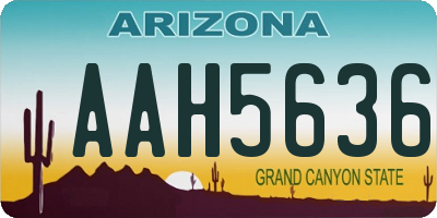 AZ license plate AAH5636