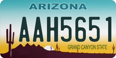 AZ license plate AAH5651