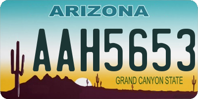AZ license plate AAH5653