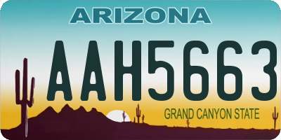 AZ license plate AAH5663