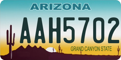 AZ license plate AAH5702