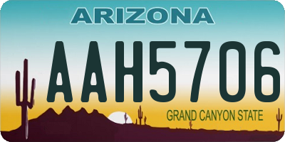 AZ license plate AAH5706