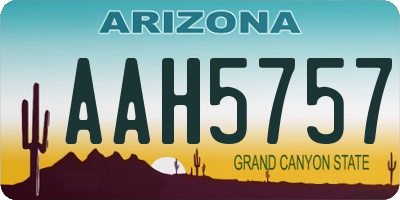AZ license plate AAH5757