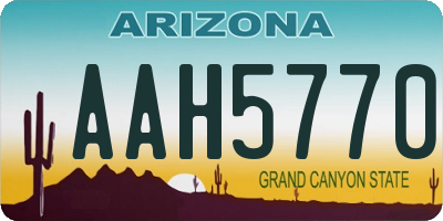 AZ license plate AAH5770