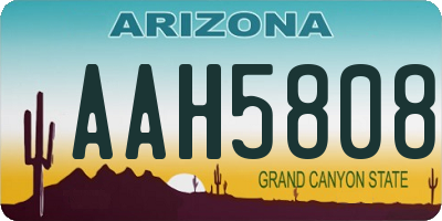 AZ license plate AAH5808