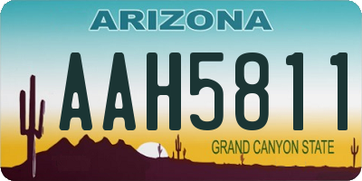 AZ license plate AAH5811