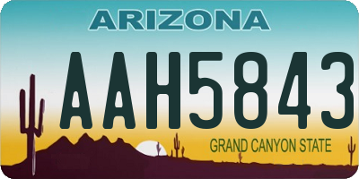 AZ license plate AAH5843
