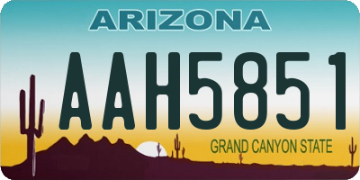 AZ license plate AAH5851
