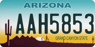 AZ license plate AAH5853