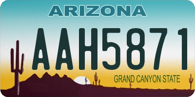 AZ license plate AAH5871