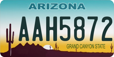 AZ license plate AAH5872