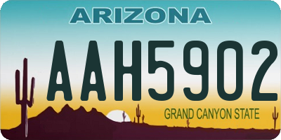 AZ license plate AAH5902