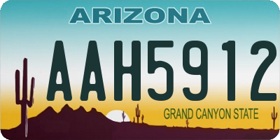 AZ license plate AAH5912