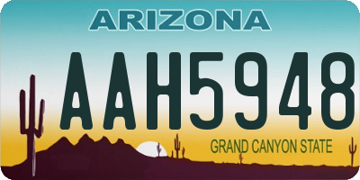 AZ license plate AAH5948
