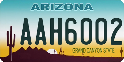 AZ license plate AAH6002