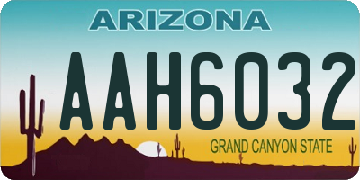 AZ license plate AAH6032