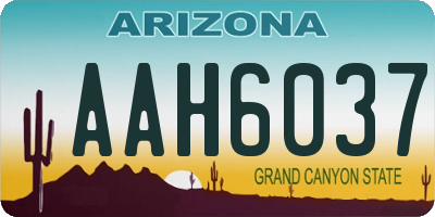 AZ license plate AAH6037