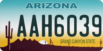 AZ license plate AAH6039