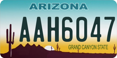 AZ license plate AAH6047