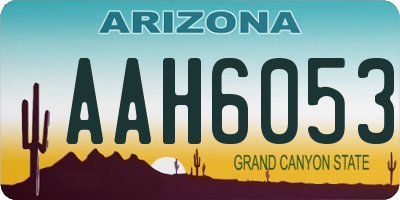 AZ license plate AAH6053