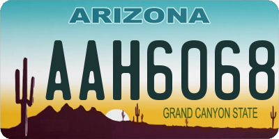 AZ license plate AAH6068