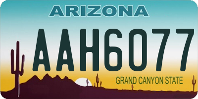 AZ license plate AAH6077