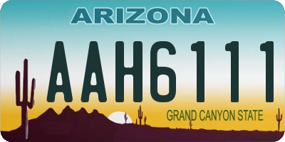AZ license plate AAH6111