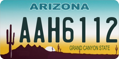 AZ license plate AAH6112