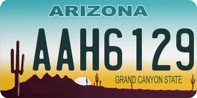 AZ license plate AAH6129