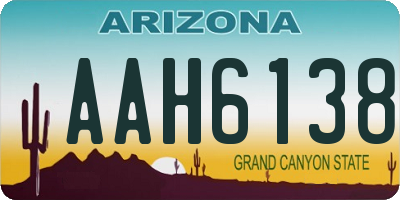 AZ license plate AAH6138