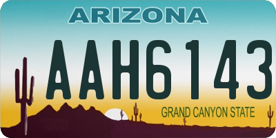 AZ license plate AAH6143