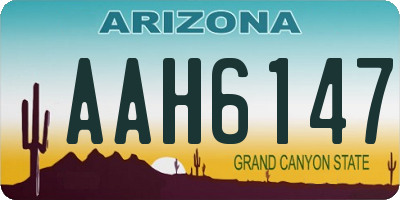 AZ license plate AAH6147