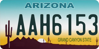 AZ license plate AAH6153