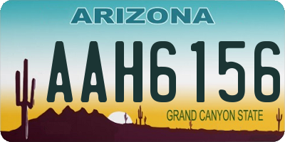 AZ license plate AAH6156