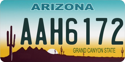 AZ license plate AAH6172