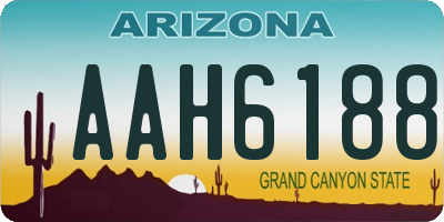AZ license plate AAH6188