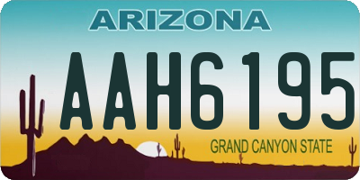 AZ license plate AAH6195