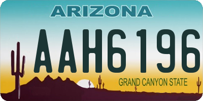 AZ license plate AAH6196
